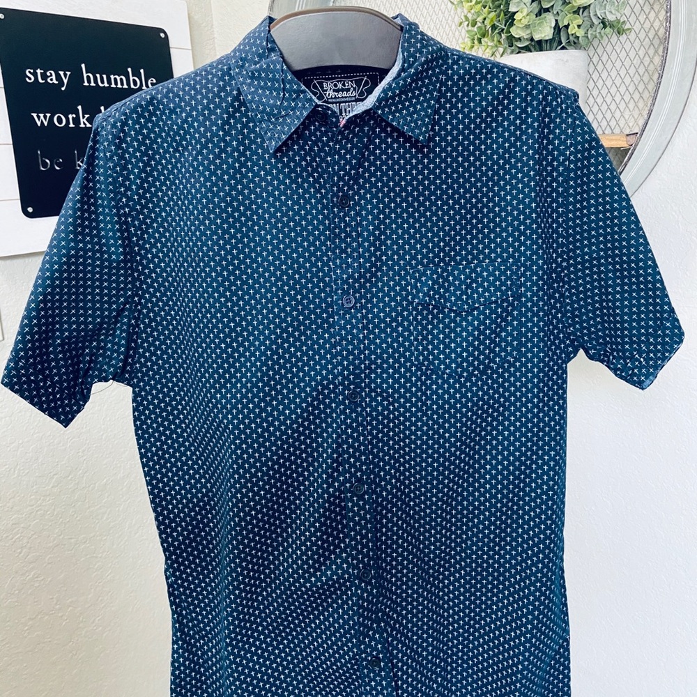 Blue Casual Dress Shirt